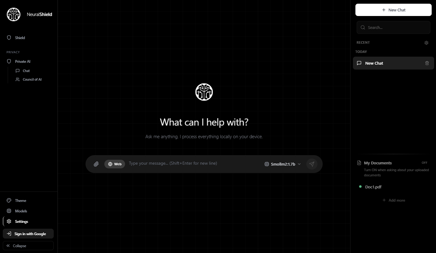 NeuralShield Dark Mode